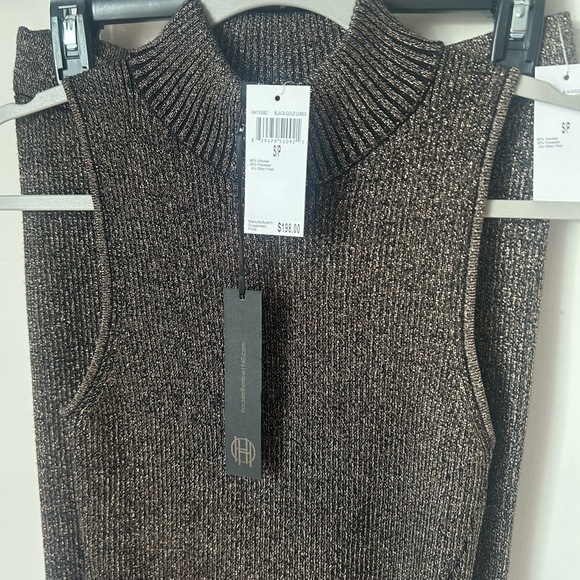 HoH1960 Bronze Metallic Black Knit Dress Top & Flare Pant Set - Picture 2 of 5